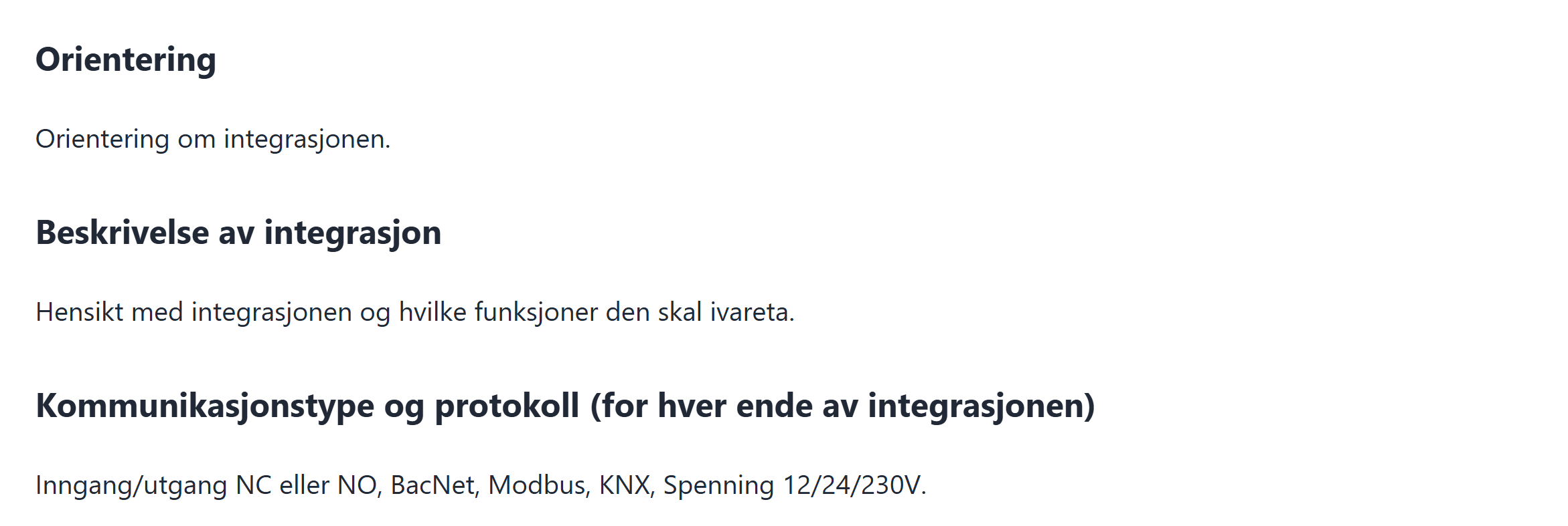 Integrasjonsbeskrivelse